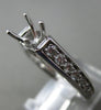 ESTATE .62CT DIAMOND 14KT WHITE GOLD 4 PRONG CHANNEL SEMI MOUNT ENGAGEMENT RING