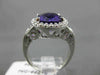 ESTATE LARGE 2.88CTW DIAMOND & AAA AMETHYST 14KT WHITE GOLD 3D FILIGREE RING