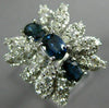 LARGE 1.86CT DIAMOND & AAA SAPPHIRE 14K WHITE GOLD BUTTERFLY FLOWER RING #26653