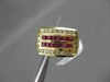 ESTATE 1.40CTW ROUND DIAMOND & AAA RUBY 14KT YELLOW GOLD SQUARE COCKTAIL RING