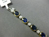 WIDE 11.37CT ROUND DIAMOND & SAPPHIRE 14K 2 TONE GOLD SEMI BEZEL TENNIS BRACELET
