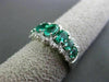 ESTATE 1.84CT DIAMOND & EMERALD 18KT WHITE GOLD 3D HALO WEDDING ANNIVERSARY RING
