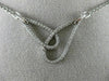 ESTATE .29CT DIAMOND 18KT WHITE GOLD 3D CLASSIC LOVE KNOT V SHAPE FUN NECKLACE