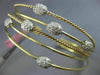 ESTATE WIDE 1.12CT DIAMOND 14KT TRI COLOR GOLD OVAL CLUSTER ROPE BANGLE BRACELET