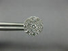 ESTATE LARGE 1.0CT DIAMOND 14KT WHITE GOLD SOLITAIRE HALO CLUSTER STUD EARRINGS