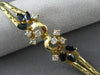 ANTIQUE WIDE 1.10CT DIAMOND & SAPPHIRE 14KT YELLOW GOLD FLORAL BRACELET #16127