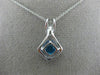 ESTATE 1.92CT DIAMOND & AAA BLUE TOPAZ 14KT WHITE GOLD SQUARE LOVE KNOT PENDANT