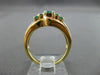 ESTATE 1.10CT DIAMOND & EMERALD 14K YELLOW GOLD GRADUATING ENGAGEMENT RING 12115