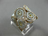 ESTATE MASSIVE 2.36CT DIAMOND 18K TRI COLOR GOLD 3D MULTI ROW SEMI ETERNITY RING