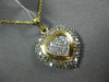 LARGE 1.18CT ROUND & PRINCESS DIAMOND 14KT 2TONE GOLD DOUBLE HEART LOVE PENDANT