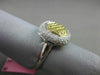 ESTATE WIDE .85CT DIAMOND 18KT WHITE & YELLOW GOLD SQUARE HEXAGON CLUSTER RING