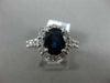LARGE 3.15CT DIAMOND & AAA OVAL SAPPHIRE 14KT WHITE GOLD 3D HALO ENGAGEMENT RING