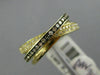 WIDE .45CT WHITE & CHOCOLATE FANCY DIAMOND 14K YELLOW GOLD CRISS CROSS LOVE RING