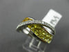 WIDE 3.02CT DIAMOND & AAA YELLOW SAPPHIRE 14K WHITE GOLD CRISS CROSS X LOVE RING