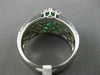LARGE 3.30CT DIAMOND & AAA EMERALD 14K WHITE GOLD OVAL MULTI ROW ENGAGEMENT RING