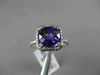 ESTATE 2.50CT DIAMOND & AAA EXTRA FACET AMETHYST 14KT WHITE GOLD 3D HALO RING