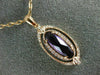 ESTATE 1.15CT DIAMOND & AAA AMETHYST 14KT ROSE GOLD 3D OVAL FILIGREE PENDANT