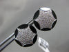 ESTATE LARGE .85CT DIAMOND & AAA ONYX 18K WHITE GOLD ROUND HEXAGON STAR EARRINGS