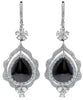 LARGE 19.5CT WHITE & BLACK DIAMOND 18KT WHITE GOLD PEAR SHAPE & ROUND EARRINGS