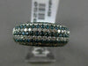 ESTATE WIDE 2.52CT WHITE BLUE DIAMOND 14KT WHITE GOLD MULTI ROW ANNIVERSARY RING