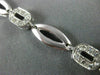 ANTIQUE 1CT ROUND DIAMOND 14K WHITE GOLD CLASSIC OVAL SATIN LINK BRACELET #11639