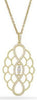 ESTATE 0.35CT DIAMOND 14KT WHITE GOLD 3D CLASSIC OPEN FLOWER FUN OVAL PENDANT