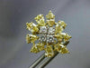 LARGE 4.08CT WHITE & FANCY YELLOW DIAMOND 18KT TWO TONE GOLD 3D HANGING EARRINGS