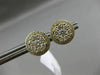 ESTATE LARGE .77CT ROUND DIAMOND 18KT YELLOW GOLD 3D CLUSTER HALO STUD EARRINGS