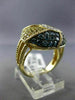 ESTATE LARGE 2.26CT MULTI COLOR DIAMOND 14KT YELLOW GOLD RAINBOW UMBRELLA RING