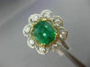 EXTRA LARGE 5.57CT DIAMOND & EMERALD 14K TWO TONE GOLD FLOWER INFINITY LOVE RING