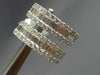 ESTATE WIDE 1.52CT ROUND & BAGUETTE DIAMOND 18KT WHITE GOLD 3D HUGGIE EARRINGS