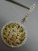 ESTATE LARGE 2.26CT DIAMOND 14K 2 TONE GOLD FLOWER LEVER BACK HANGING EARRINGS