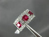 ANTIQUE WIDE 1.82CT DIAMOND & AAA RUBY 14K WHITE GOLD 3D ANNIVERSARY RING #19518