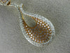 ESTATE .95CT WHITE & PINK DIAMOND 18K WHITE & ROSE GOLD FLOWER TEAR DROP PENDANT