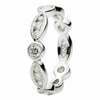 ESTATE 1.07CT DIAMOND 18KT WHITE GOLD 3D ROUND & MARQUISE SHAPE ANNIVERSARY RING