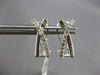 ESTATE .38CT DIAMOND 14KT WHITE GOLD 3D CRISS CROSS X CLIP ON HANGING EARRINGS
