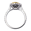 ESTATE WIDE 2.27CT WHITE & FANCY YELLOW DIAMOND 18KT 2 TONE GOLD ENGAGEMENT RING
