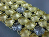 ESTATE MASSIVE 2.44CT DIAMOND 18KT 2 TONE GOLD MULTI ROW PAVE MATTE FUN BRACELET