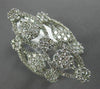 ESTATE MASSIVE 1.48CT DIAMOND 18KT WHITE GOLD 3D MULTI FLOWER OPEN COCKTAIL RING