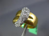 ESTATE LARGE 1.0CT DIAMOND 18KT WHITE AND YELLOW GOLD 3D SEMI MOON FUN RING