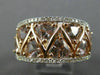 ESTATE WIDE .22CT DIAMOND & TRILLION PINK ICE 14KT WHITE & ROSE GOLD 3D FUN RING