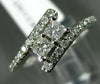 ESTATE .56CT DIAMOND 14KT WHITE GOLD 2 STONE CRISS CROSS SEMI ETERNITY LOVE RING
