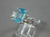 LARGE 4.07CT DIAMOND & AAA AQUAMARINE 14KT WHITE GOLD 3D ENGAGEMENT RING #57860