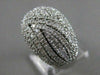 LARGE ANTIQUE 2.75CTW DIAMOND 14KT WHITE GOLD PUFF COCKTAIL RING F/G VVS #18496