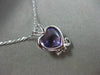 ESTATE 2.64CT DIAMOND & AMETHYST 18K WHITE GOLD HEART SHAPE LOVE HANGING PENDANT