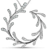 ESTATE .73CT DIAMOND 18KT WHITE GOLD MULTI LEAF CIRCLE OF LIFE FLOATING PENDANT