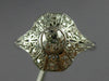 ANTIQUE .76CT OLD MINE DIAMOND PLATINUM GOLD 3D FILIGREE ENGAGEMENT RING #26496