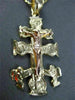 ANTIQUE 14KT YELLOW & ROSE GOLD 3D HANDCRAFTED CRUCIFIX CROSS PENDANT #24291