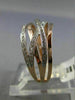 ESTATE .23CT DIAMOND 14KT WHITE & ROSE GOLD 3D MULTI ROW CRISS CROSS LOVE RING