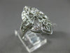 ESTATE LARGE .52CT DIAMOND 14KT WHITE GOLD 3D OPEN FILIGREE MARQUISE FLOWER RING